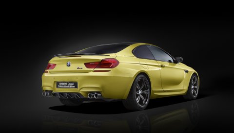 Bmw, m6, вид сбоку, желтый