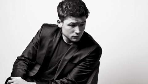 Taron egerton, актер, фотосессия, bw
