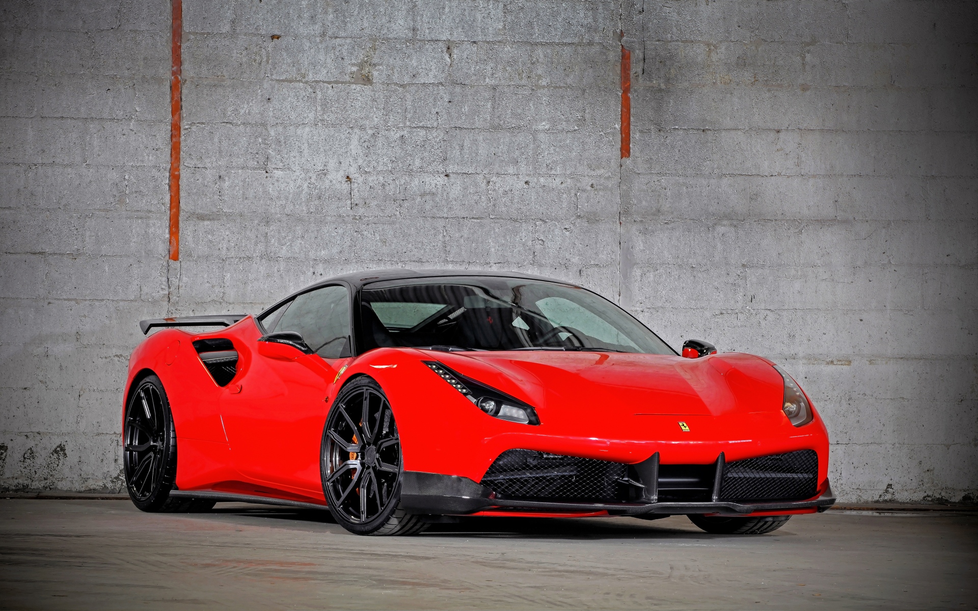 Картинки Ferrari, 488, gtb, красный, вид сбоку фото и обои на рабочий стол