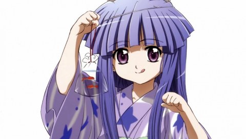 Higurashi no naku koro ni, rika furude, аниме, девушка, рыба