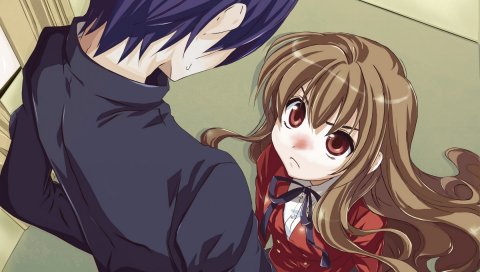 Toradora, аниме, девушка, мальчик