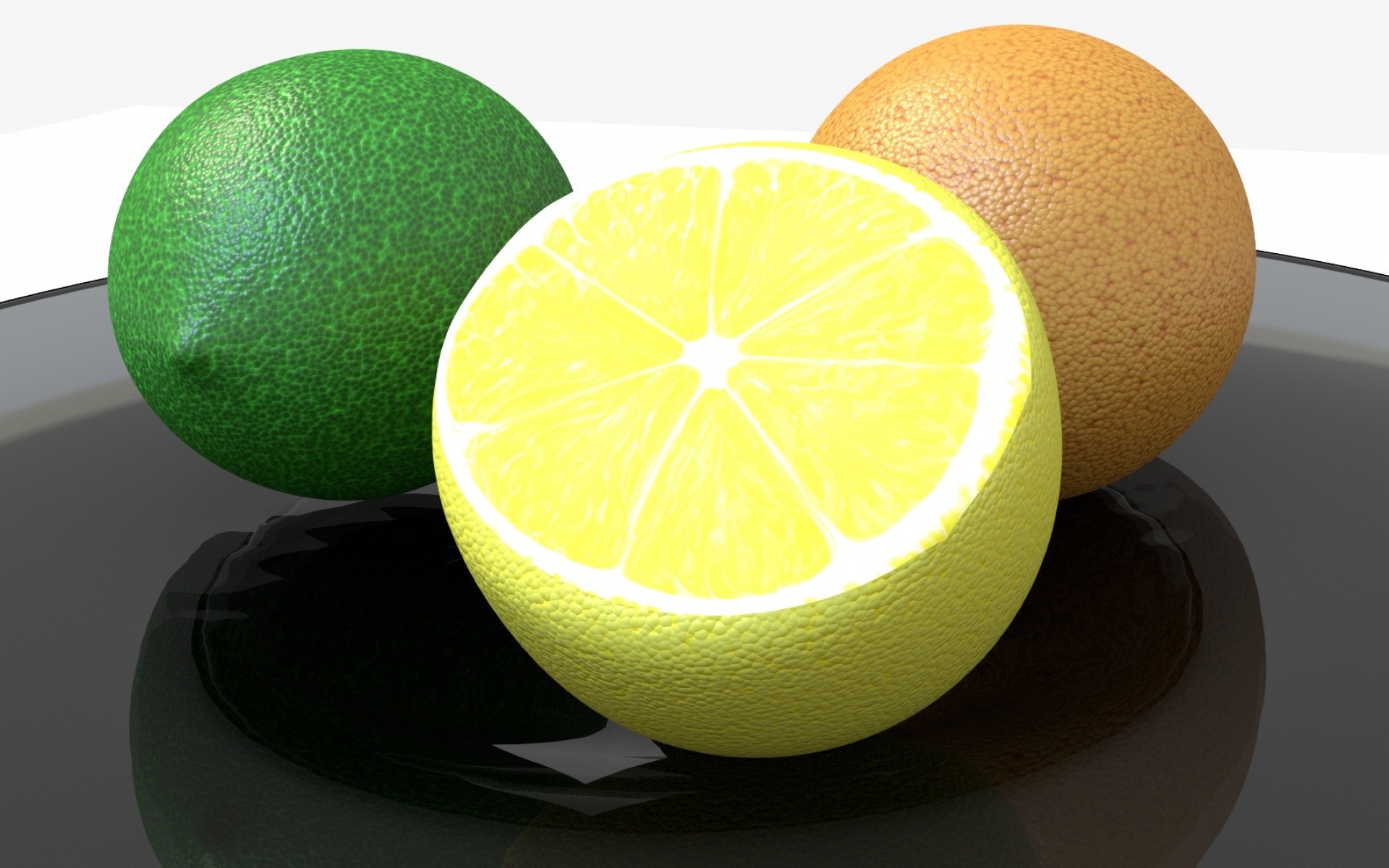 Картинки Лимон, лимон, апельсин, цитрусовые, 3d фото и обои на рабочий стол