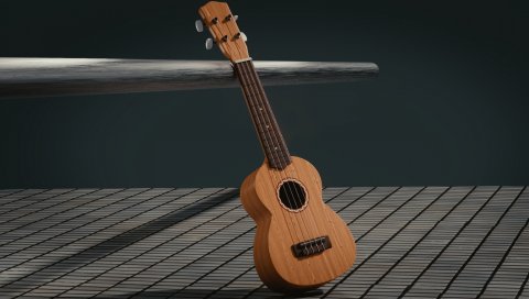 Гитара, 3d, космос, музыкальный инструмент