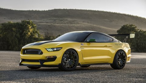 Ford, mustang, gt350, shelby, желтый