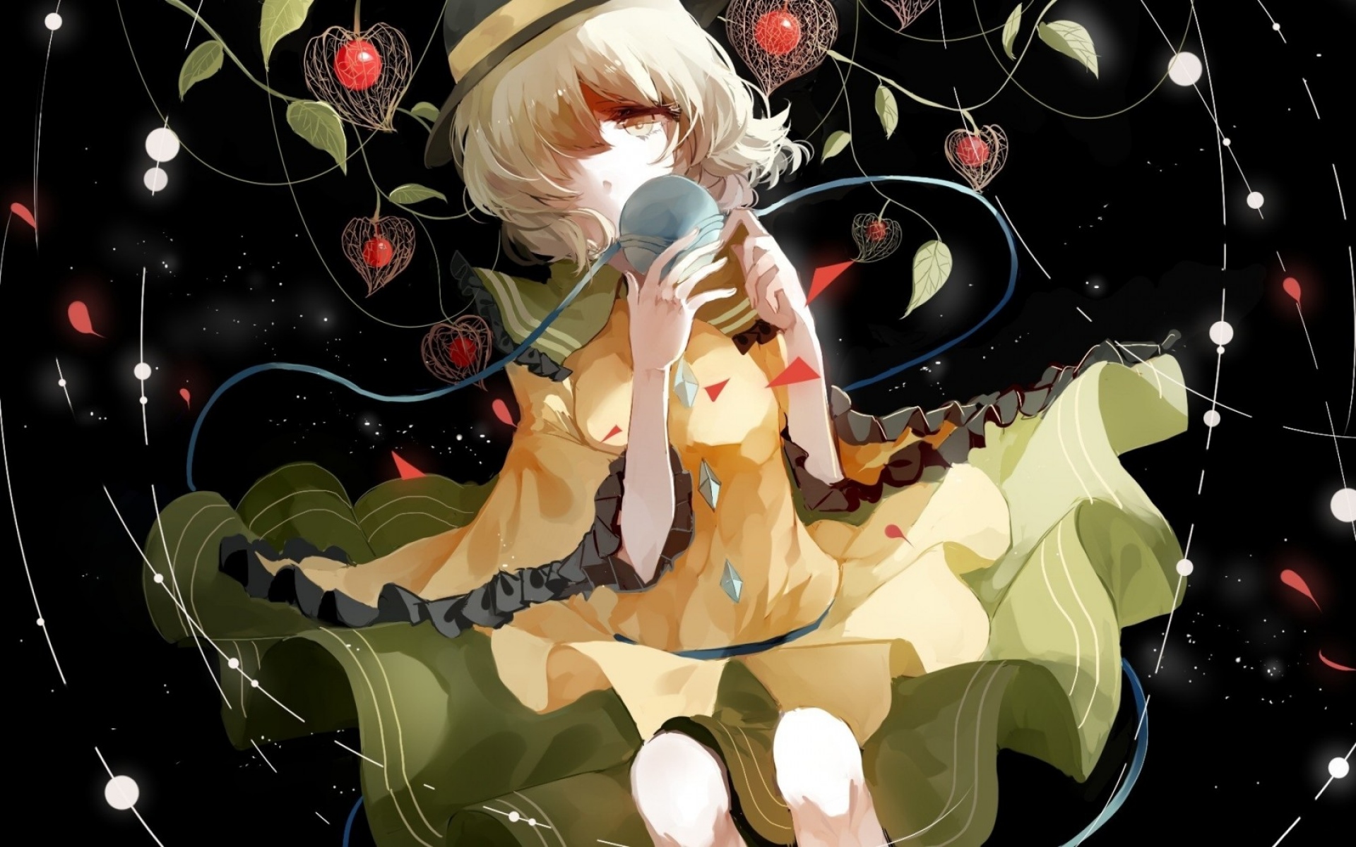 Картинки Touhou, komeiji koishi, physalis, ягоды фото и обои на рабочий стол
