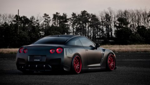 Nissan, gt-r, вид сзади, тюнинг