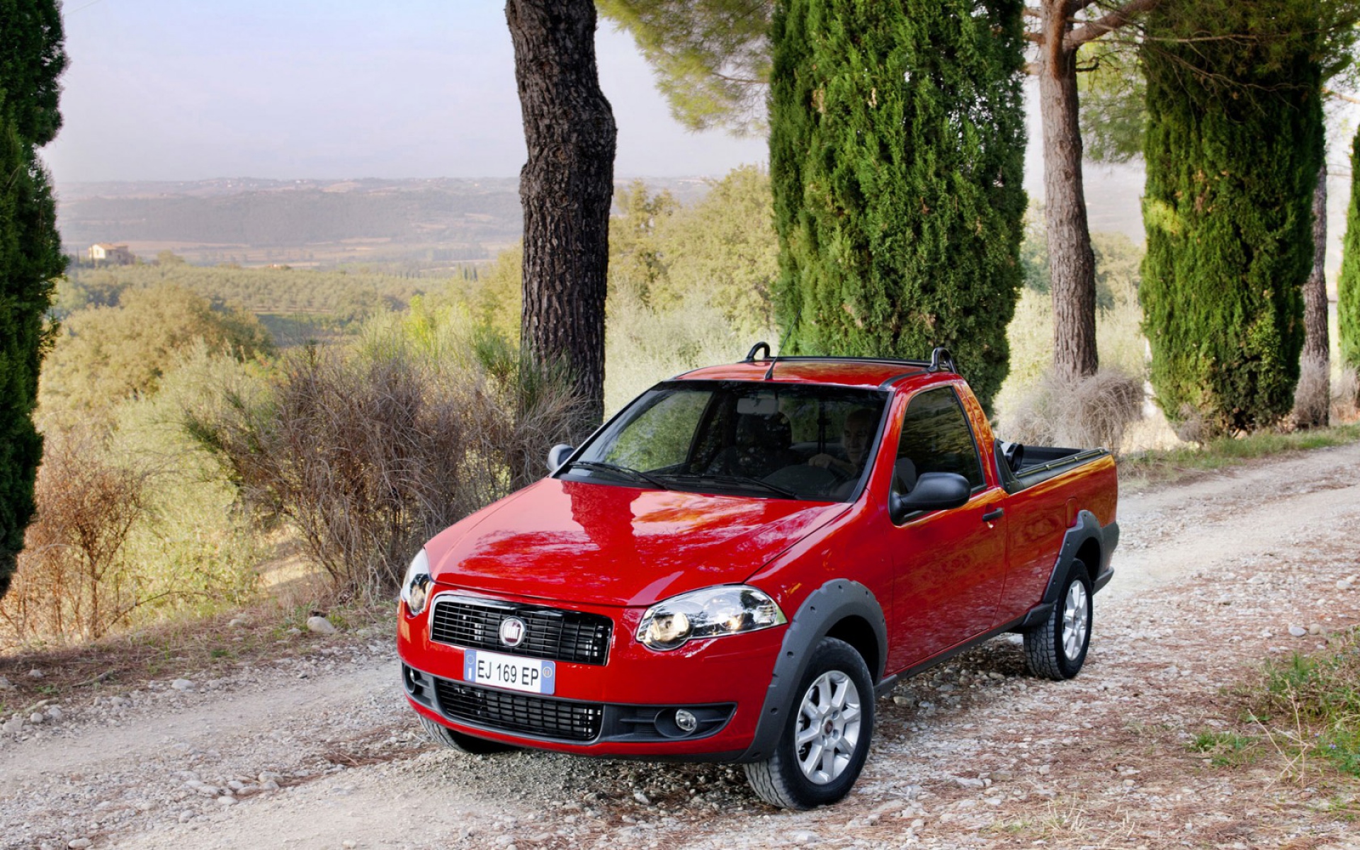 Картинки Fiat, strada, pickup, red фото и обои на рабочий стол