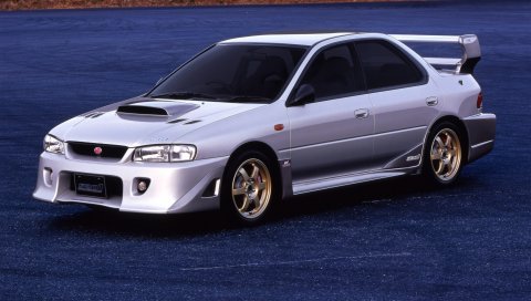 Subaru, impreza, sti, s201, серебристый, вид сбоку