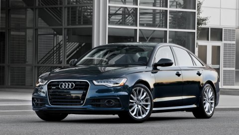 Audi, a4, черный, вид сбоку