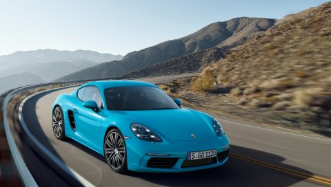 Porsche, cayman, вид сбоку, вращать