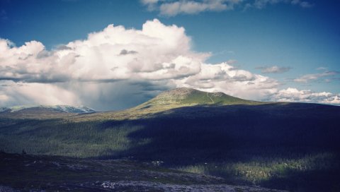 Горы, холмы, небо, облака