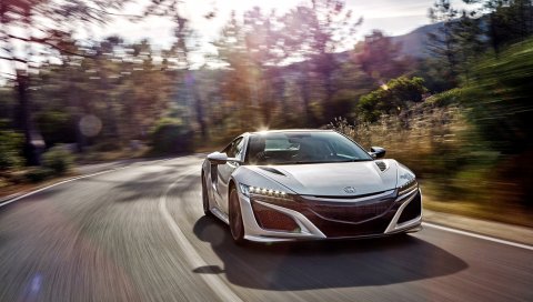 Honda, acura, nsx, вид спереди, скорость
