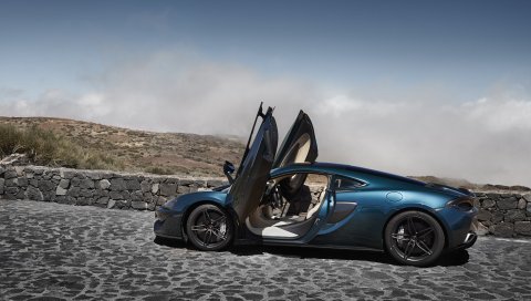Mclaren, 570gt, вид сбоку, спортивный автомобиль
