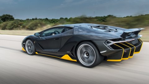 Lamborghini, centenario, вид сбоку, скорость