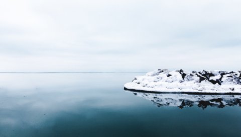 Айсберг, лед, снег, отражение, океан