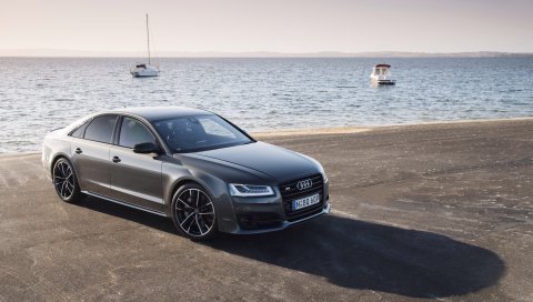 Audi, s8, вид сбоку, море