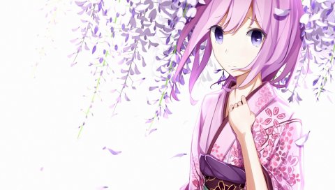 Вокалоид, megurine luka, кимоно, девушка