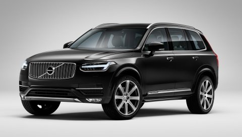 Volvo xc90, черный, вид сбоку