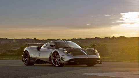 Pagani, huayra, вид сбоку, дорога