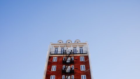 Лестница, здание, небо