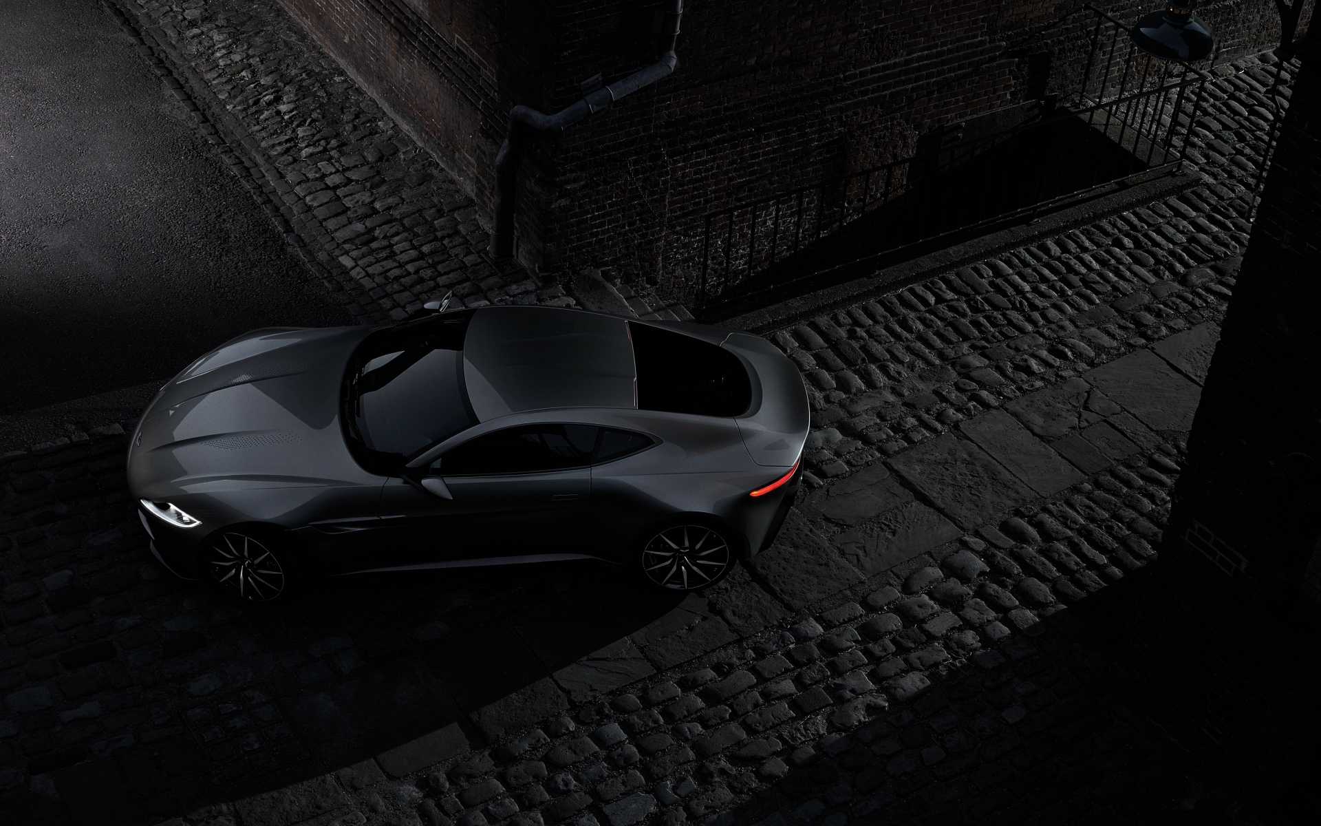 Картинки Aston martin, db10, черный, вид сверху фото и обои на рабочий стол