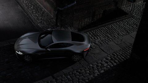 Aston martin, db10, черный, вид сверху
