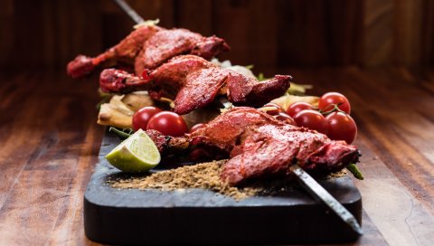 Овощи, мясо, курица, шампуры