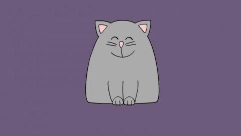 Кошка, минимализм, искусство, вектор