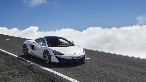 Mclaren, 570gt, вид сбоку, дорога