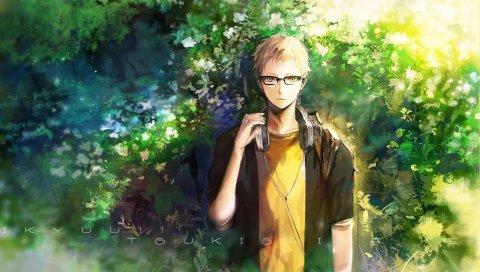 Haikyuu, tsukishima kei, парень, наушники