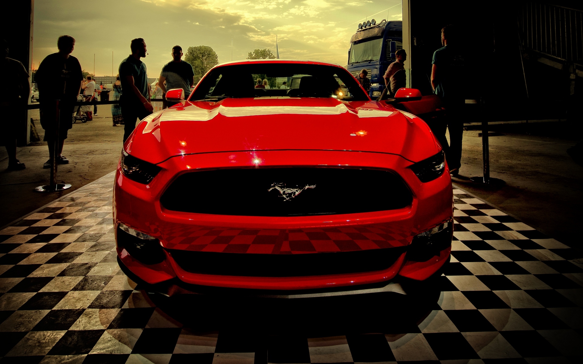 Картинки Ford, mustang, красный, вид спереди фото и обои на рабочий стол