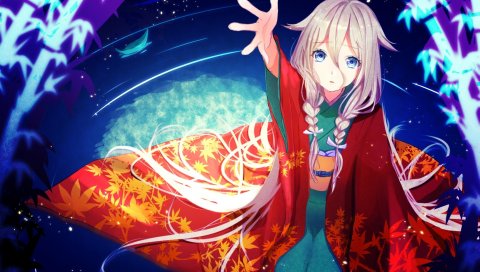 Вокалоид, ia, кимоно, косички