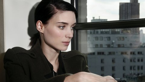 Rooney mara, актриса, профиль, окно