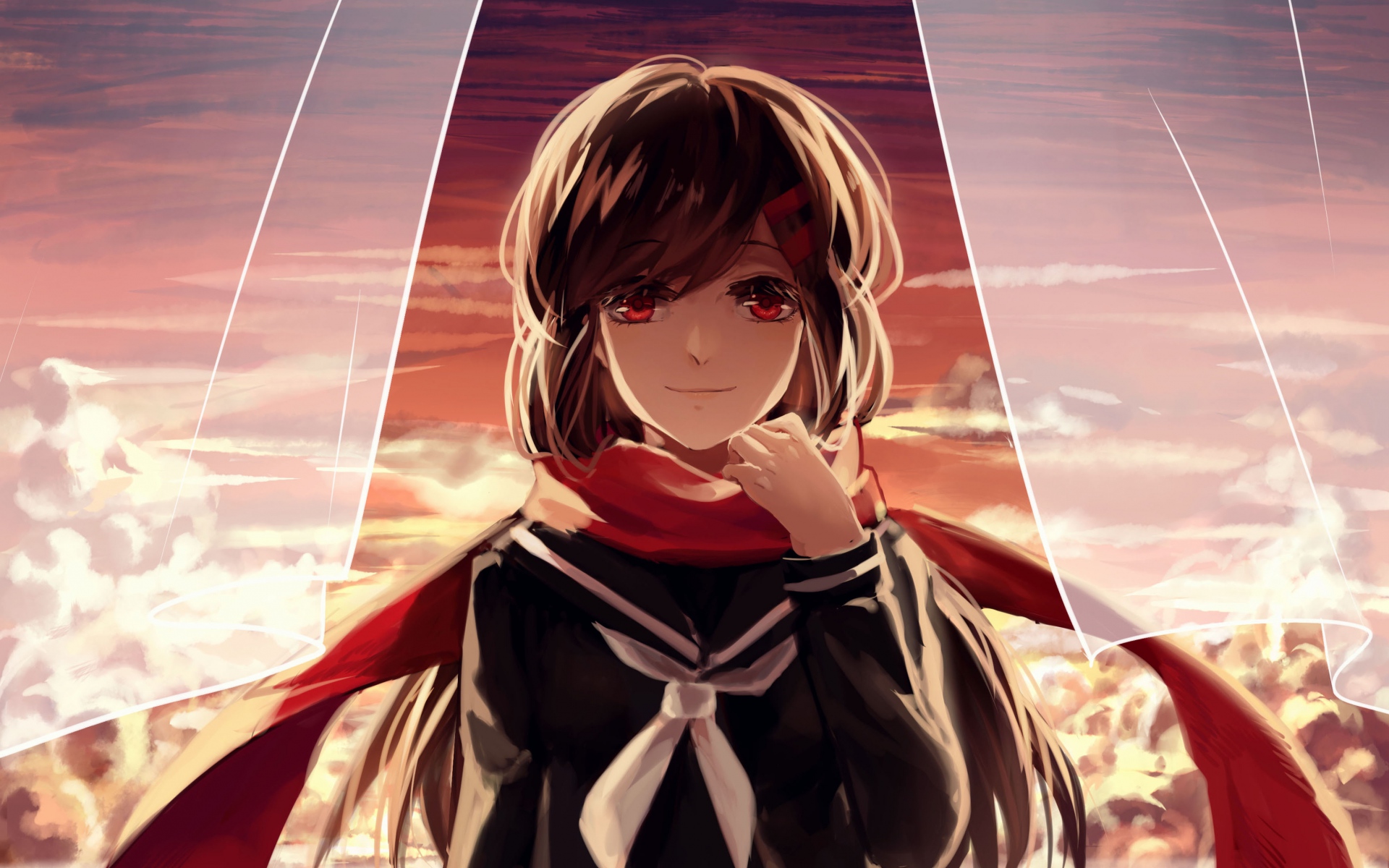 Картинки Проект kagerou, tateyama ayano, аниме, девушка, шарф фото и обои на рабочий стол