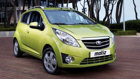 Daewoo, matiz, зеленый, вид сбоку