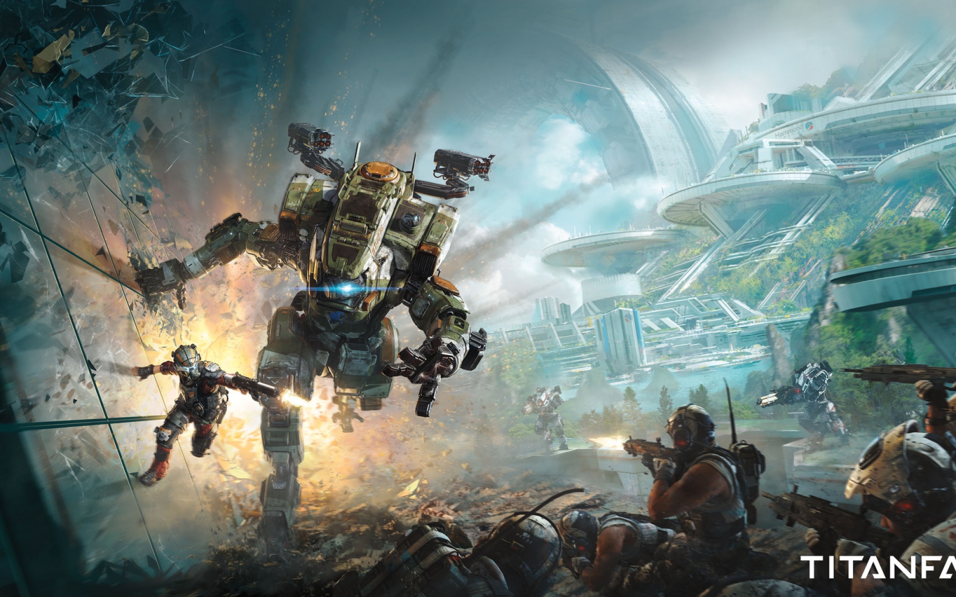 Картинки Titanfall 2, битва, роботы, солдаты фото и обои на рабочий стол