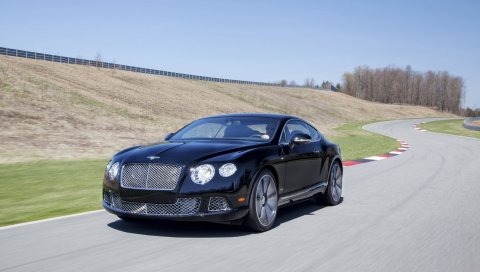 Bentley, continental, gt, черный, вид сбоку
