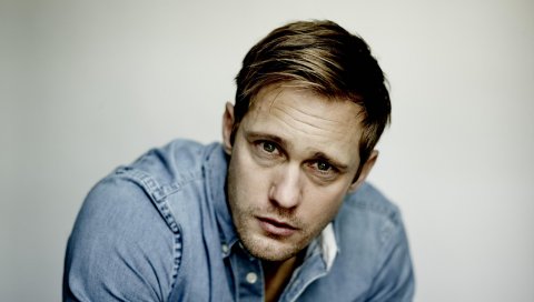 Alexander skarsgard, актер, рубашка, лицо