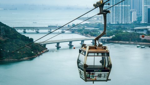 Hong kong, lantau, остров, канатная дорога, каюта
