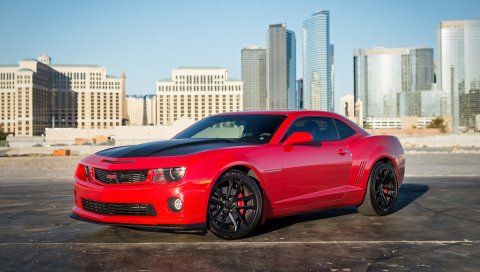 Chevrolet, Camaro, сс, красный, вид сбоку