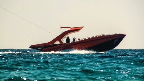 моторную лодку, лодка, море
