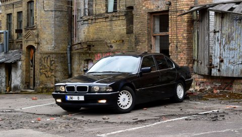 Bmw, e38, черный, вид сбоку