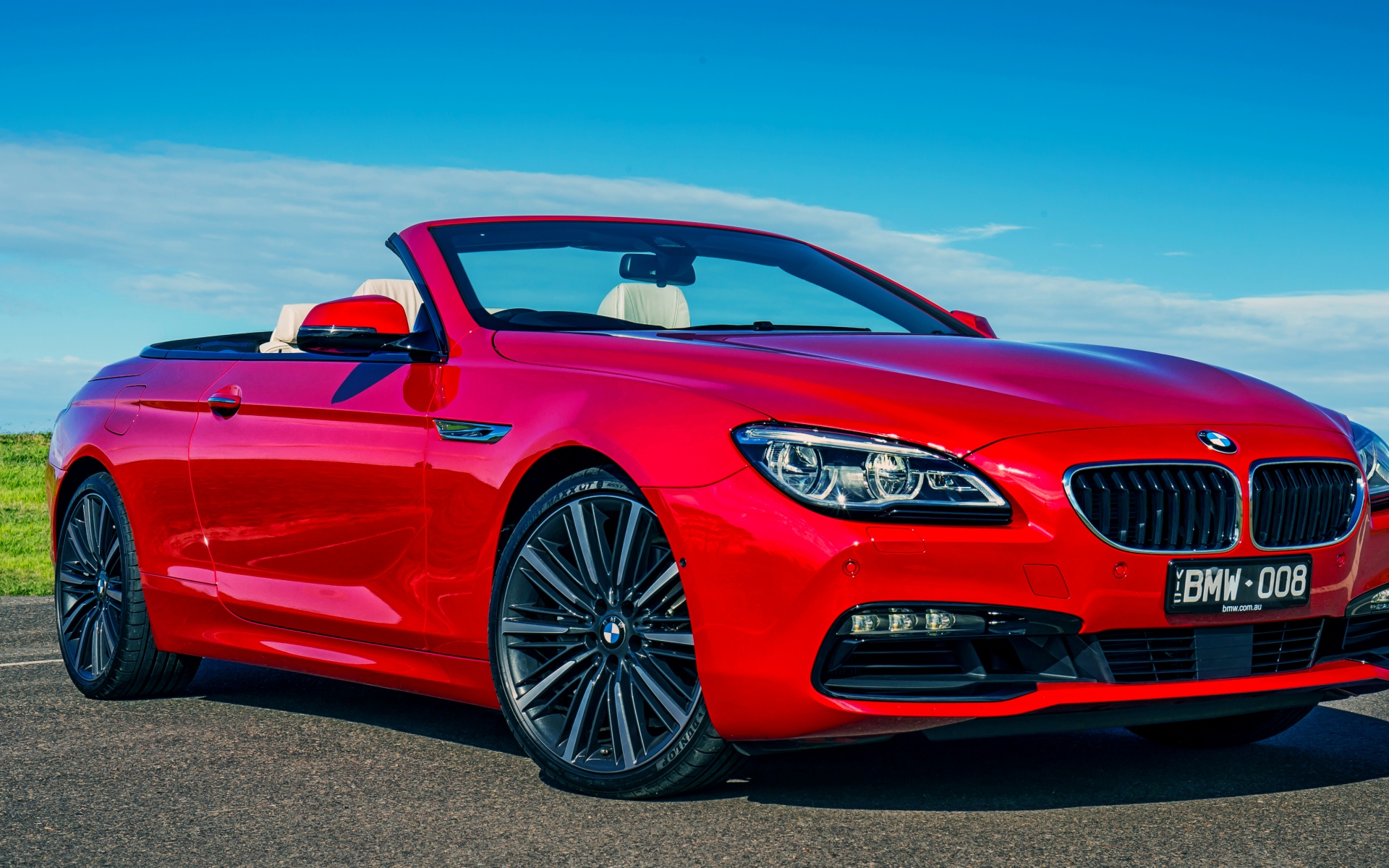 Картинки Bmw, 6-series, 640i, кабриолет, красный фото и обои на рабочий стол