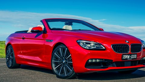 Bmw, 6-series, 640i, кабриолет, красный