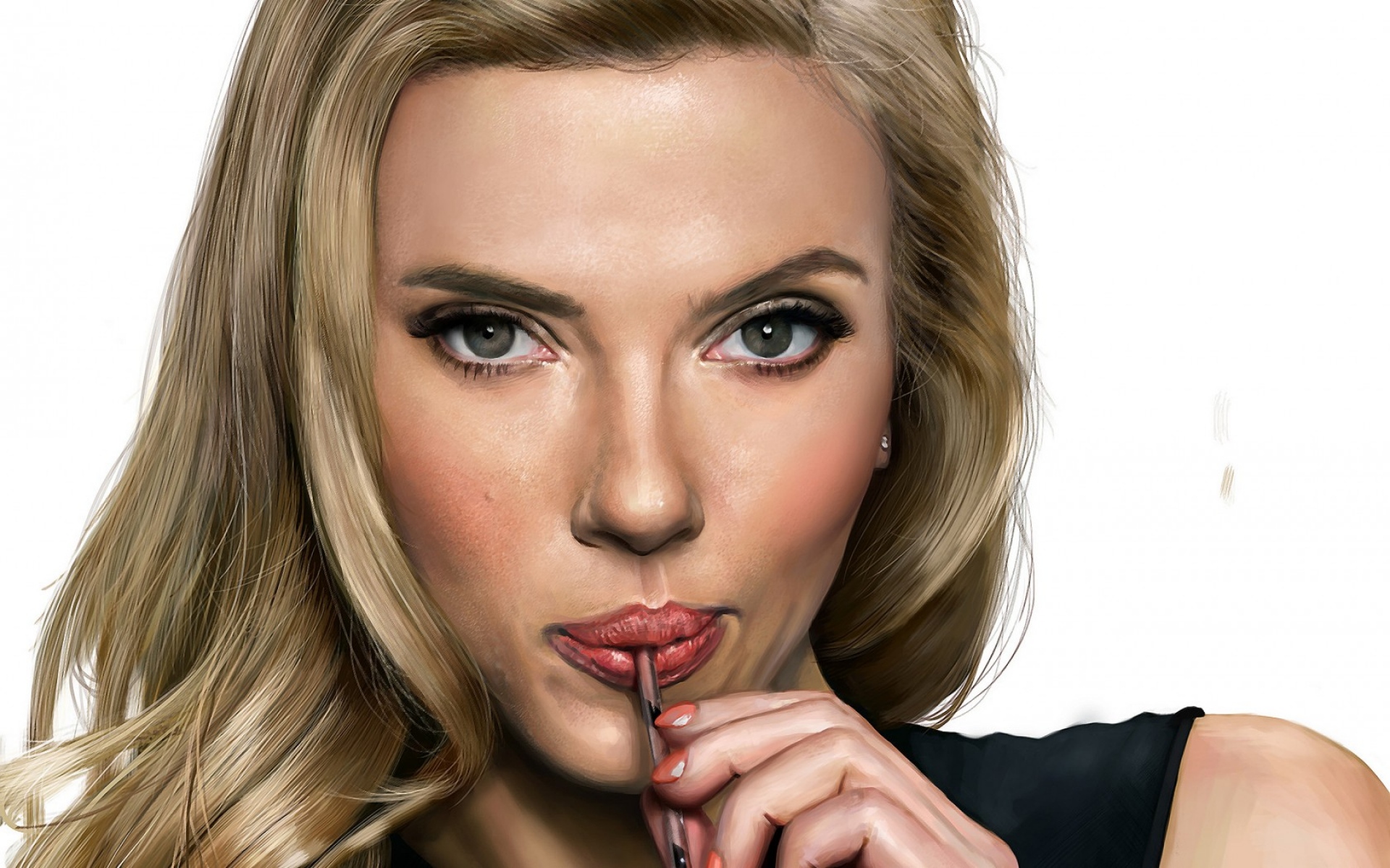 Картинки Scarlett johansson, лицо, искусство, актриса фото и обои на рабочий стол