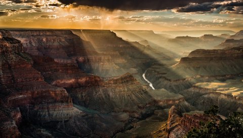 США, каньон, гора, вид сверху