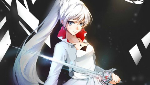 Rwby, weiss schnee, девушка, меч