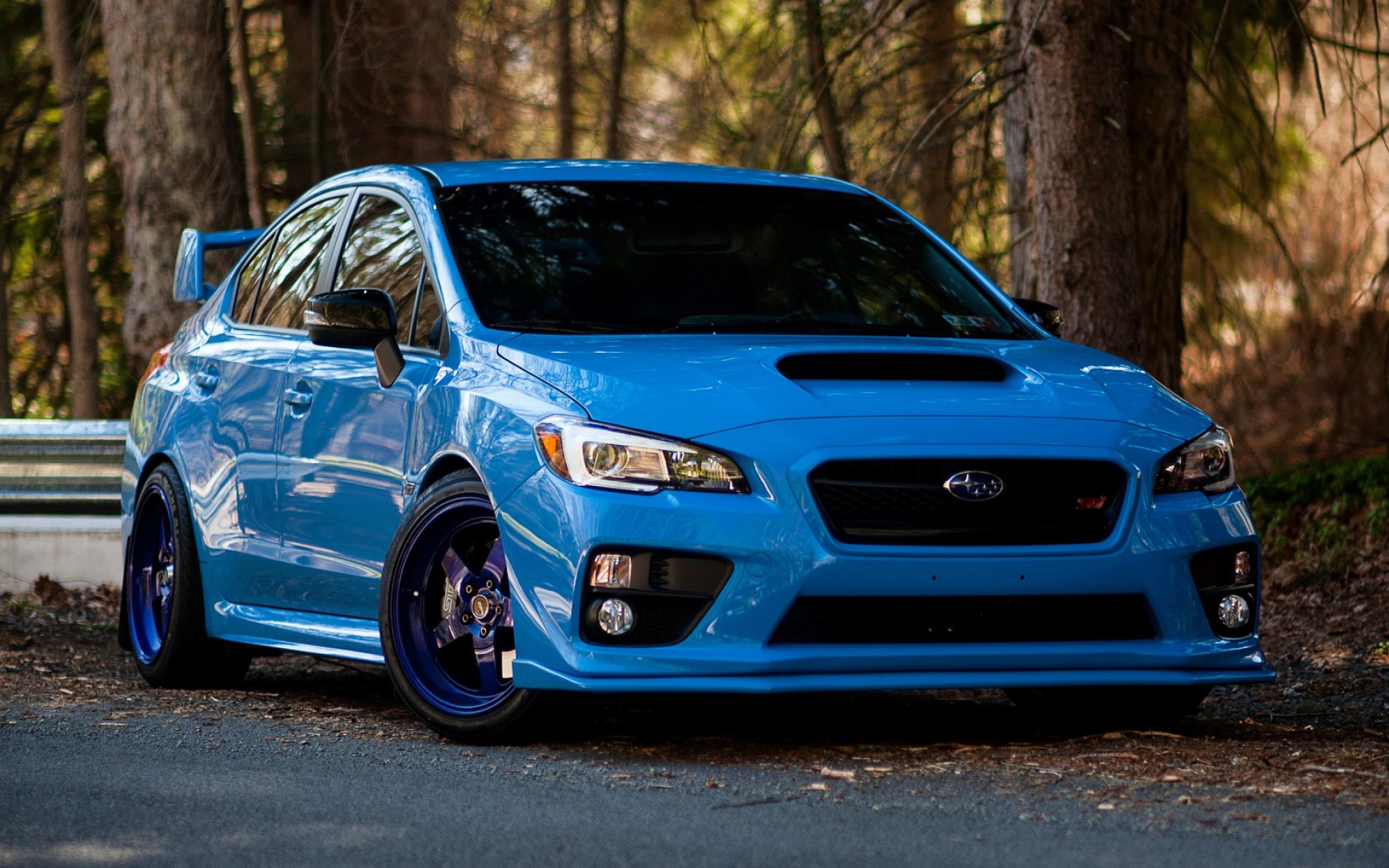 Картинки Субару, wrx, ??sti, синий, вид спереди фото и обои на рабочий стол