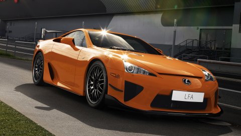 Lexus, lfa, оранжевый, вид сбоку