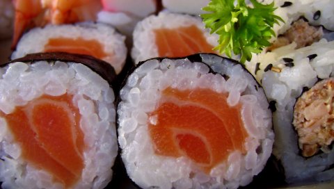 Суши, сашими, рис, мясо, рыба